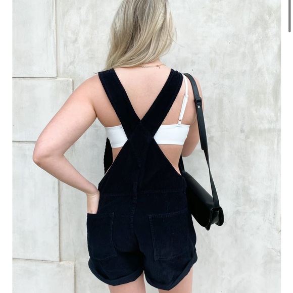NWOT Free People Black Corduroy Romper - Picture 4 of 6